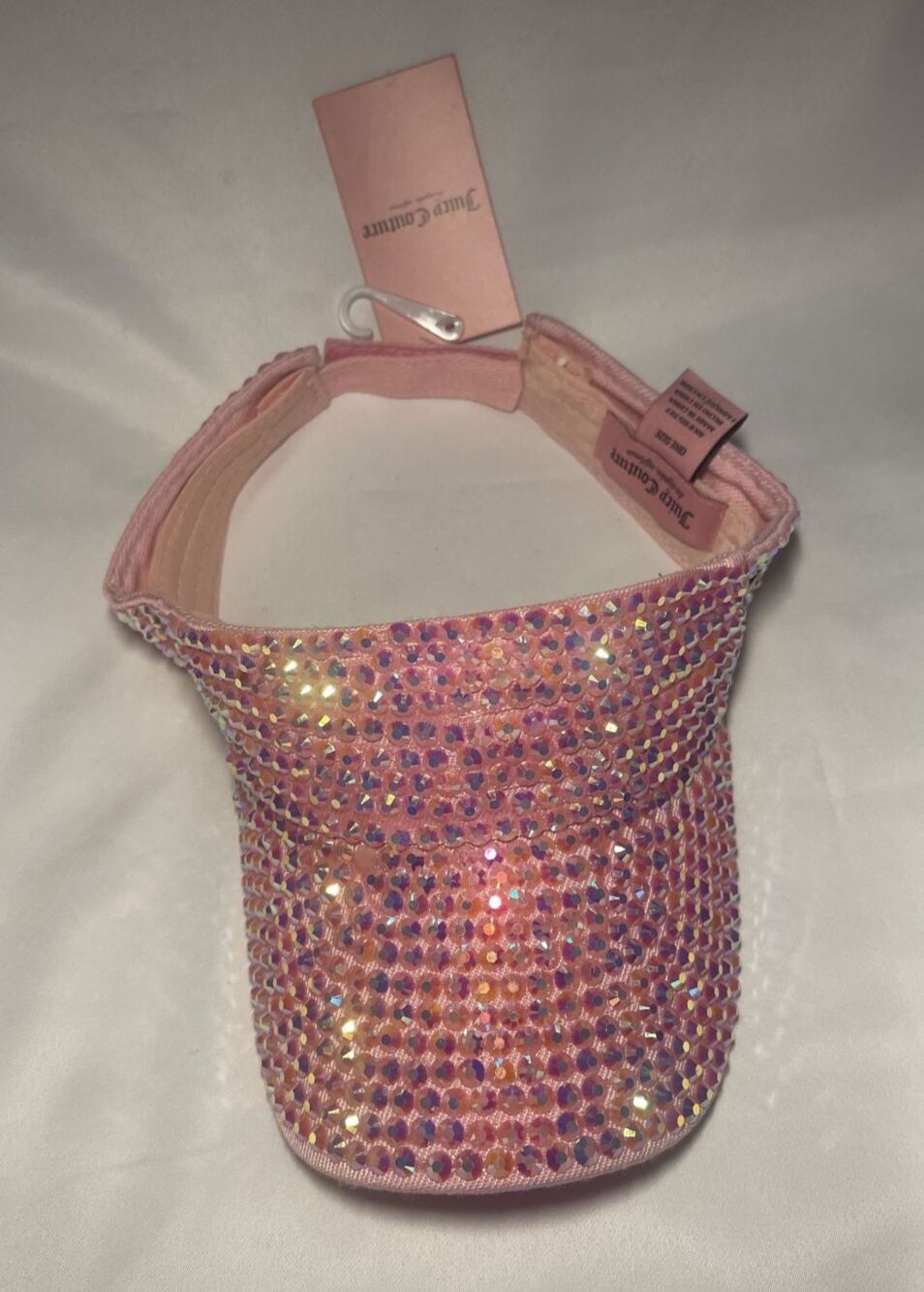 Juicy Couture Bling Pink Rhinestone Visor Hat NWT